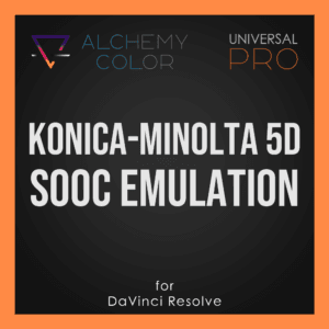 🜃 Alchemy Color Emulation - Universal Pro - Konica-Minolta 5D SOOC Color for DaVinci Resolve