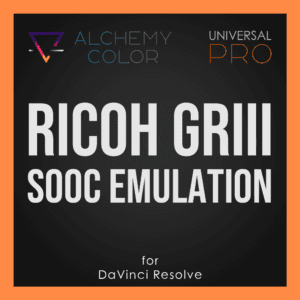π Alchemy Color Emulation - Universal Pro - Ricoh GR III SOOC Color for DaVinci Resolve